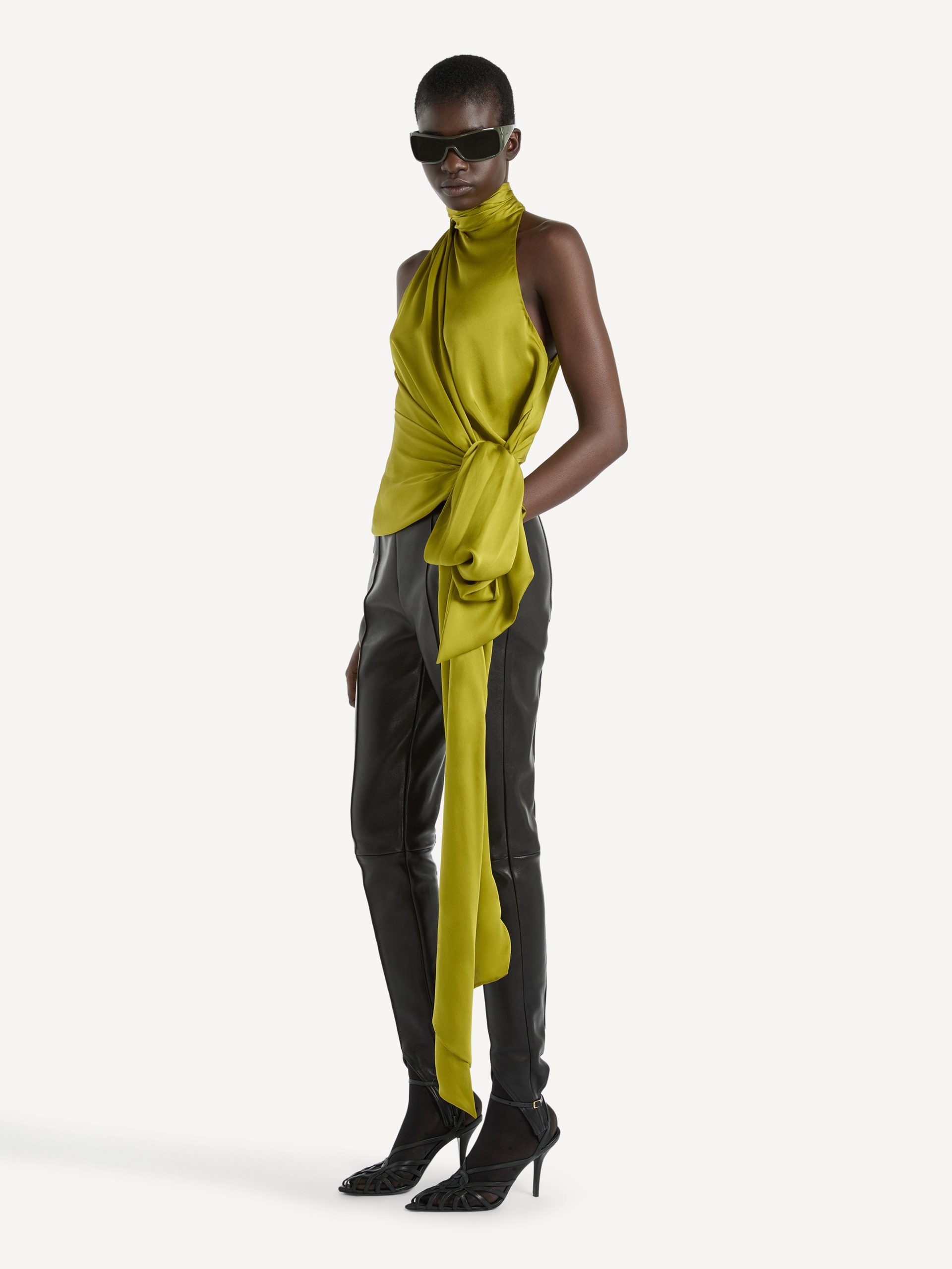 Balmain Top dos-nu en soie charmeuse