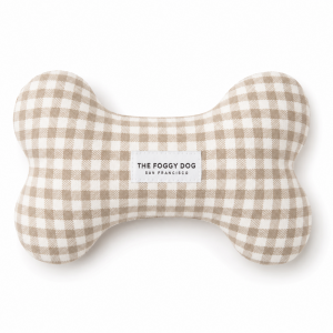 The Foggy Dog Mushroom Brown Gingham Dog Squeaky Toy