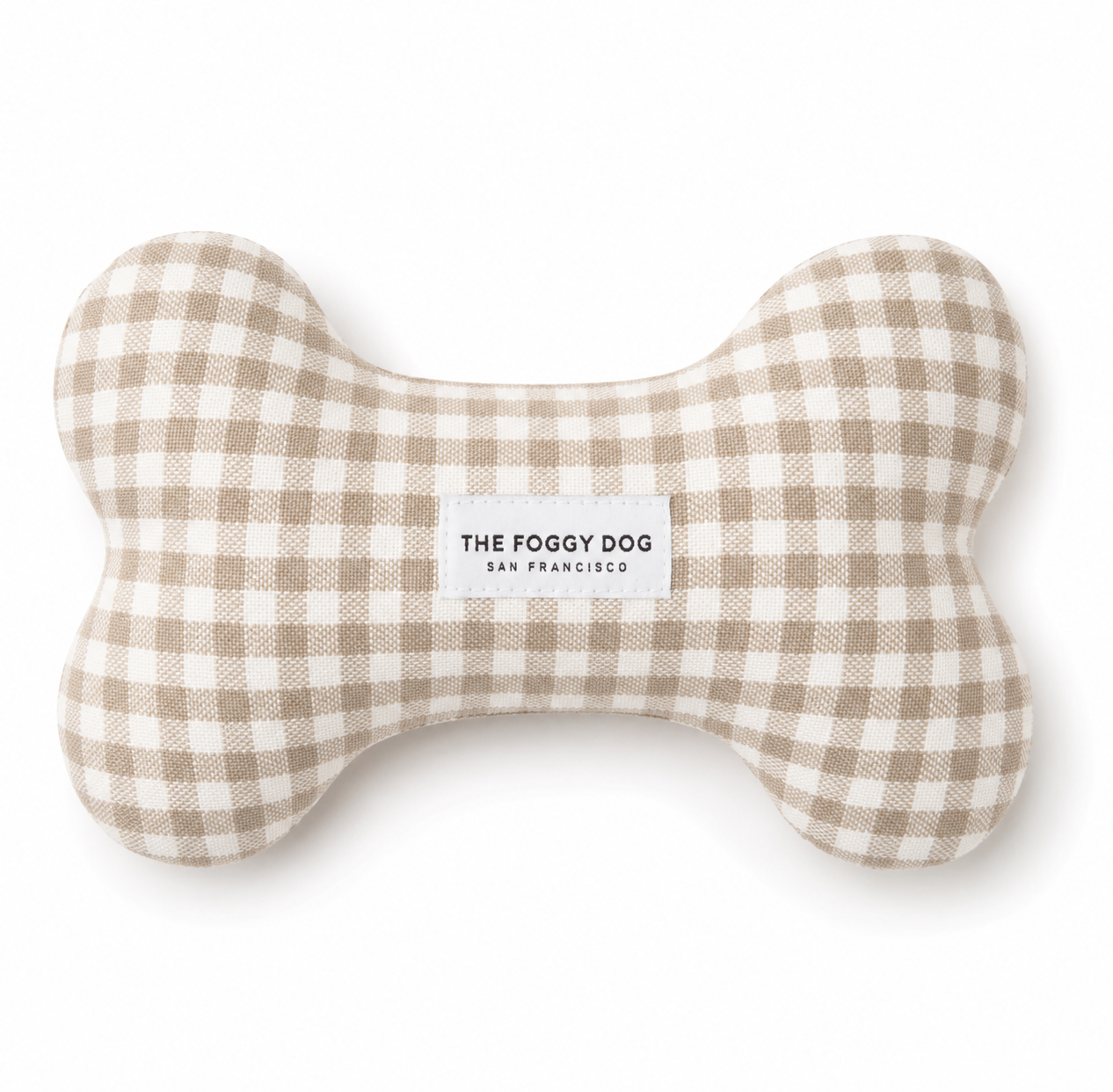 The Foggy Dog Mushroom Brown Gingham Dog Squeaky Toy
