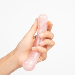 Dame Curve Rose Quartz Crystal Dildo