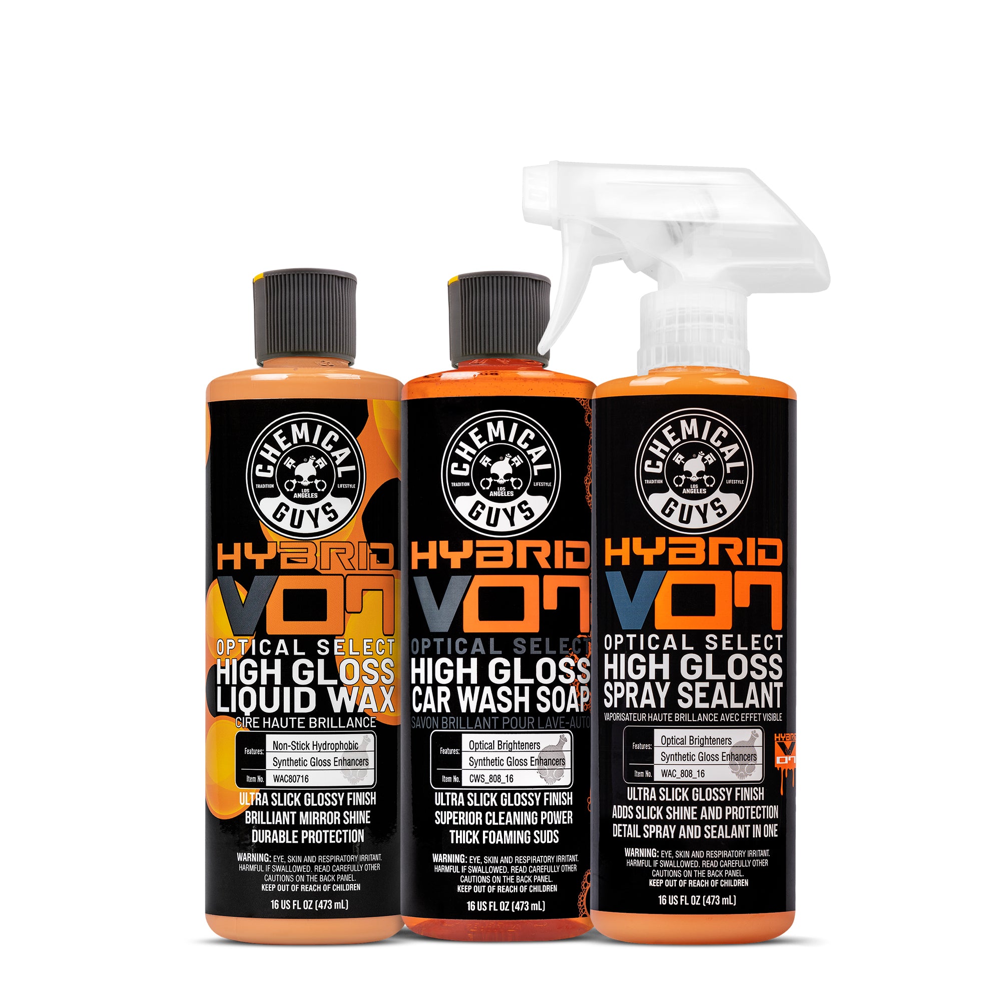 Chemical Guys Hybrid V07 Optical Select Wash, Wax & Sealant Bundle