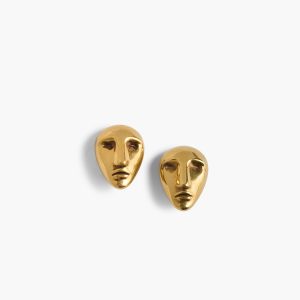 Khaite Visage Earrings in Antique Gold