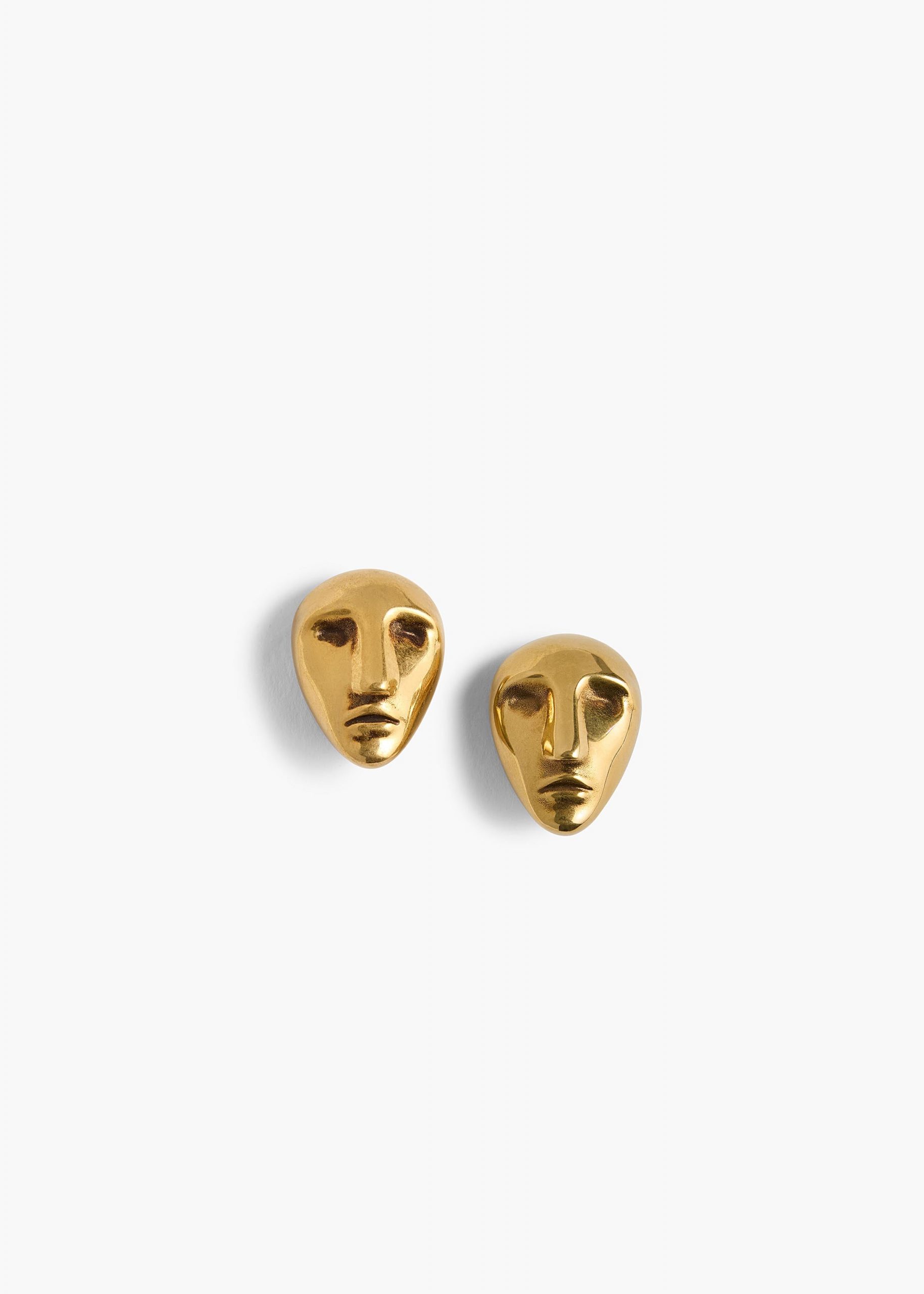 Khaite Visage Earrings in Antique Gold