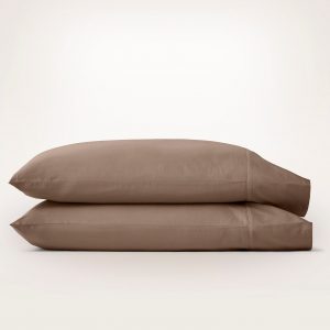 Bollandbranch Percale Hemmed Pillowcase Set - Walnut