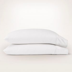 Bollandbranch Percale Embellished Pillowcase Set - White/White Embroidered