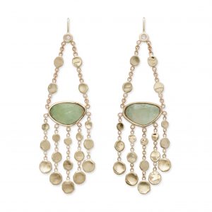 Jacquie Aiche Chalcedony Graduated Hammered Disc Earrings