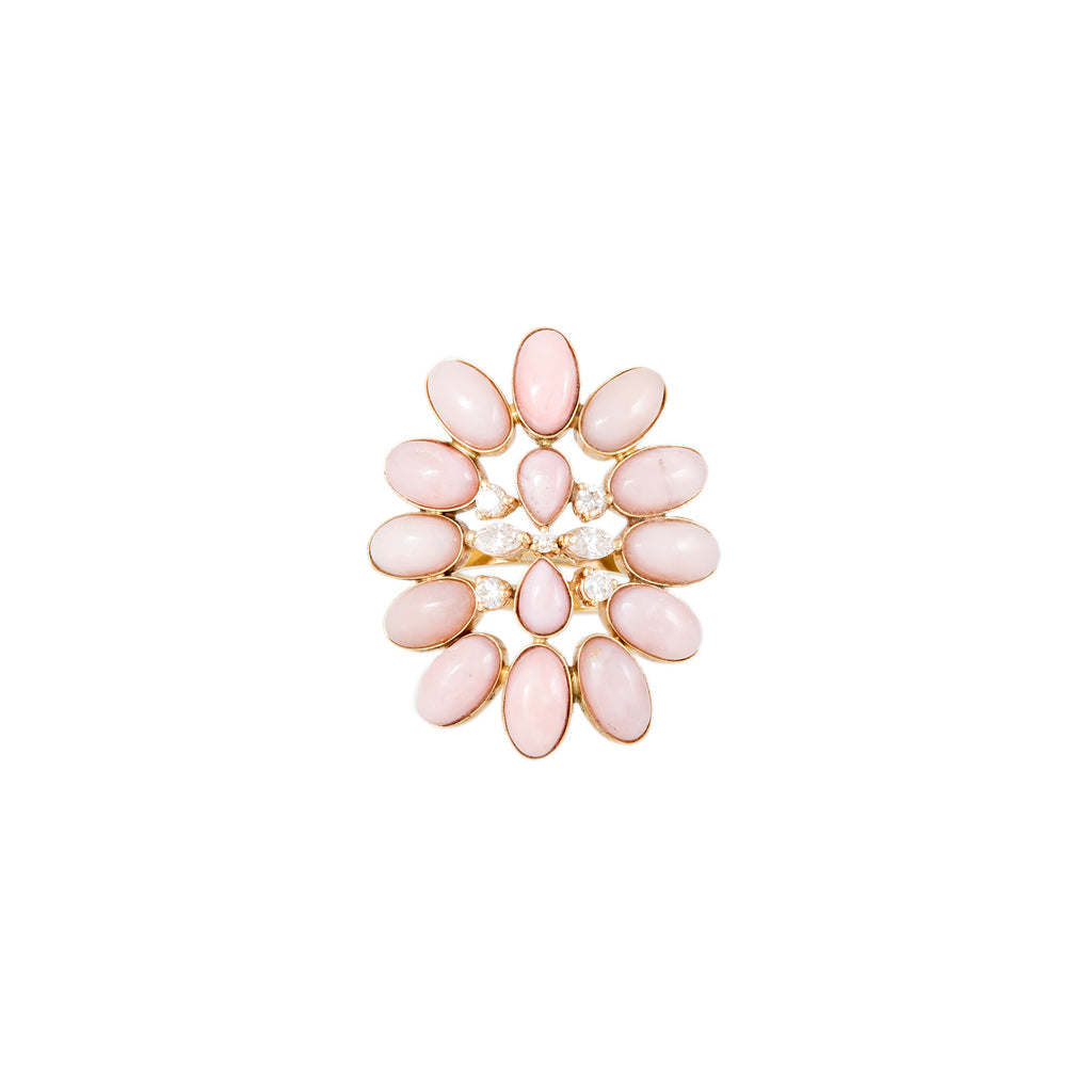 Jacquie Aiche Diamond + Pink Opal Blossom Ring