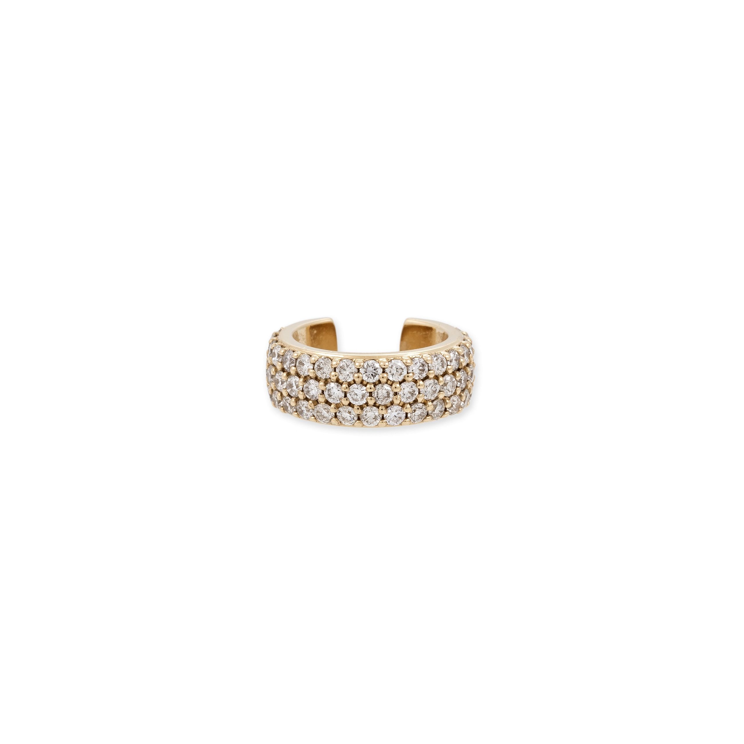 Jacquie Aiche 3 Row Pave Diamond Ear Cuff