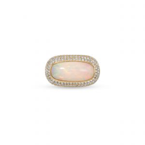 Jacquie Aiche Long Opal Sideways Ring with Pavé Diamonds