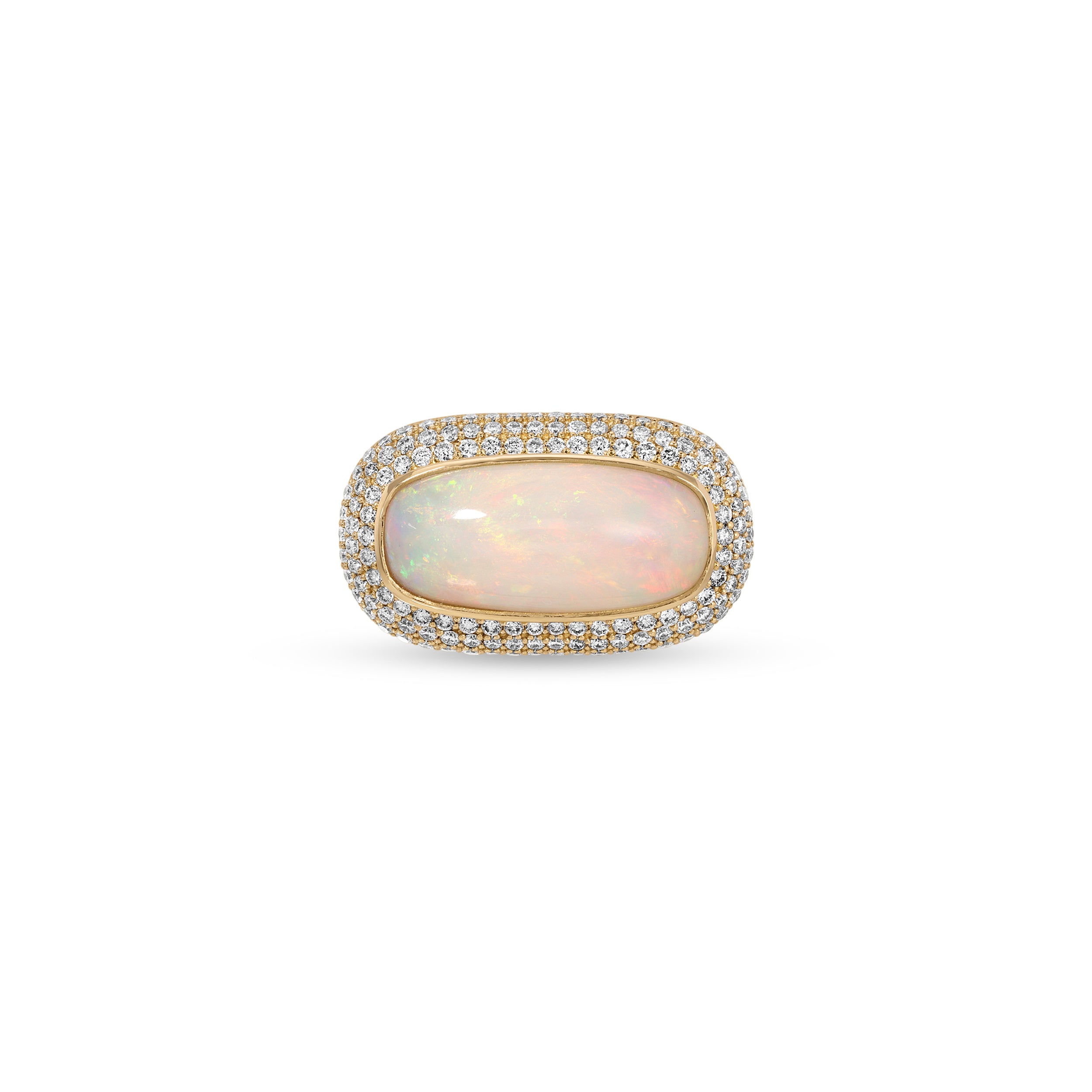 Jacquie Aiche Long Opal Sideways Ring with Pavé Diamonds