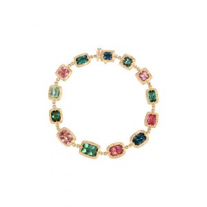Jacquie Aiche Multi Shape Tourmaline Vintage Bezel Tennis Bracelet