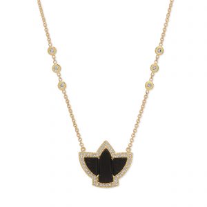 Jacquie Aiche Pave Baby Onyx Thunderbird Necklace