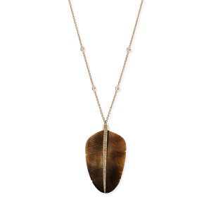 Jacquie Aiche Large Pavé Diamond Feather Necklace