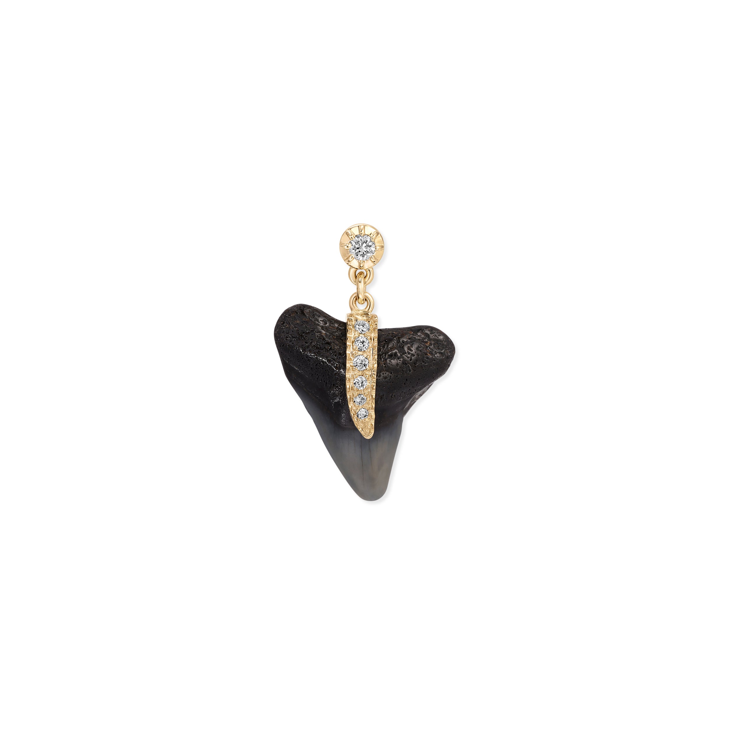 Jacquie Aiche Sophia Diamond + Pave Drip Shark Tooth Drop Stud
