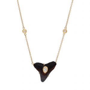 Jacquie Aiche Teardrop Sophia Diamond Shark Tooth Necklace