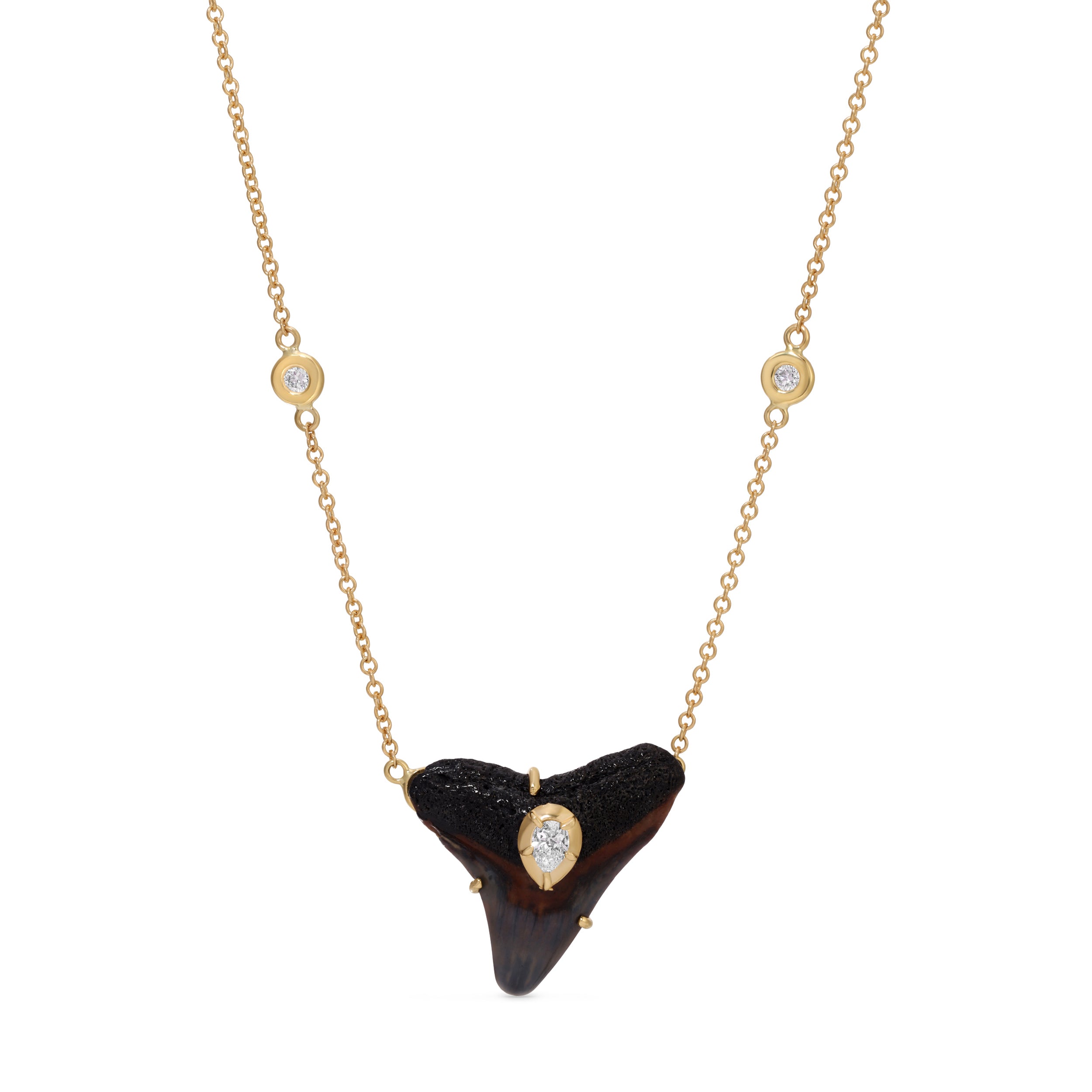 Jacquie Aiche Teardrop Sophia Diamond Shark Tooth Necklace