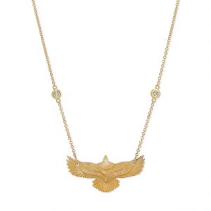 Jacquie Aiche Small Yellow Pearl Thunderbird 2 Diamond Necklace