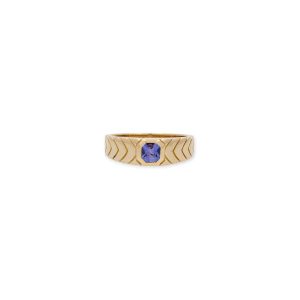 Jacquie Aiche Tanzanite Asscher Center Chevron Sides Ring