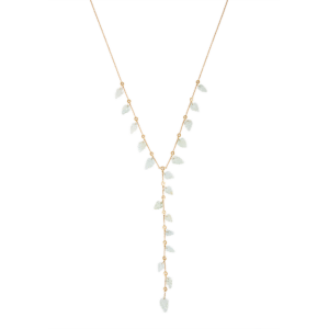 Jacquie Aiche Aquamarine Leaf Shaker Y Necklace