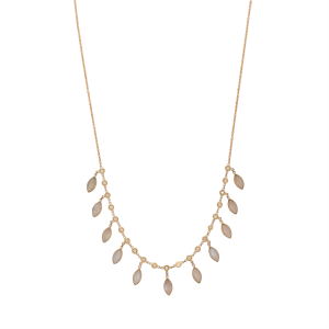 Jacquie Aiche 11 Marquise Moonstone Shaker Necklace with 21 Bezel Set Diamonds
