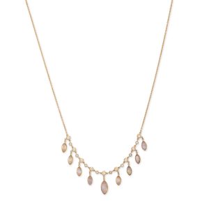 Jacquie Aiche Moonstone Shaker Necklace with 9 Marquise Sophia Diamonds