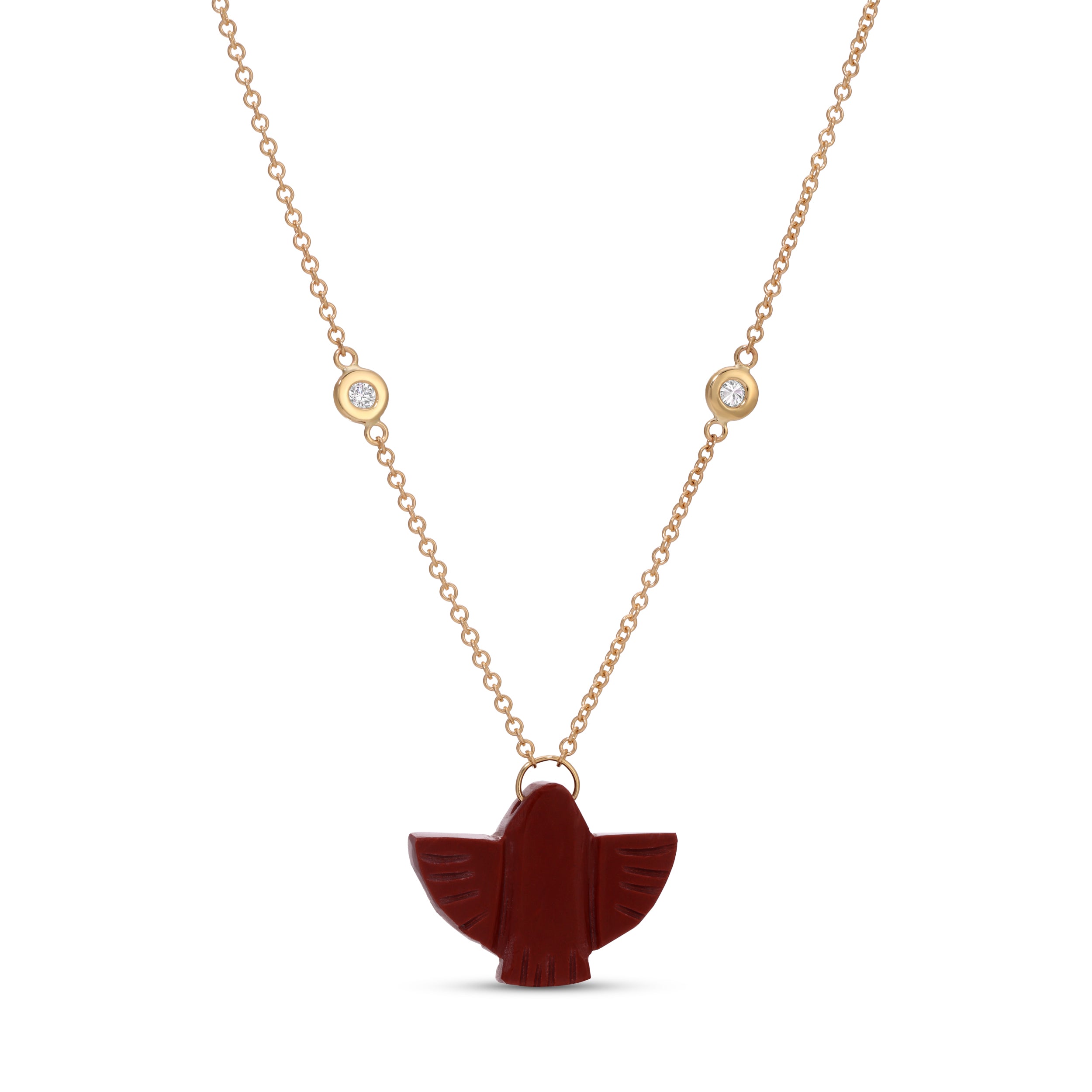 Jacquie Aiche Baby Red Jasper Thunderbird Necklace