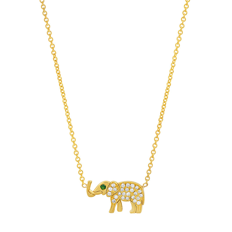 Jennifer Meyer Diamond Mini Elephant Necklace