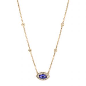 Jacquie Aiche Tanzanite Eye Necklace with Pavé Diamonds