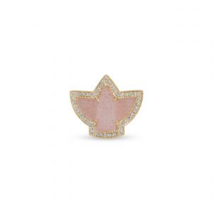 Jacquie Aiche Pavé Baby Peach Moonstone Thunderbird Ring