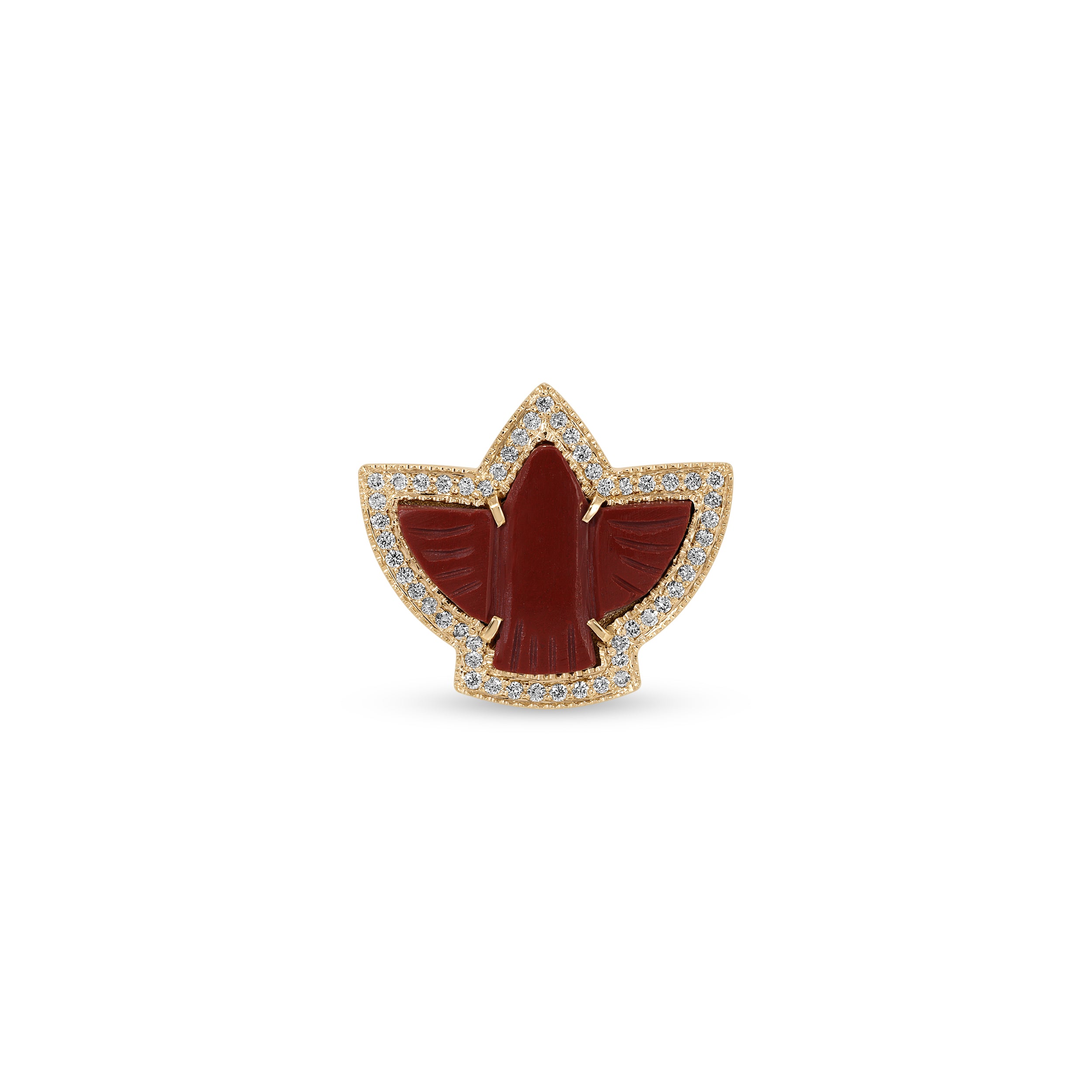 Jacquie Aiche Pavé Baby Red Jasper Thunderbird Ring