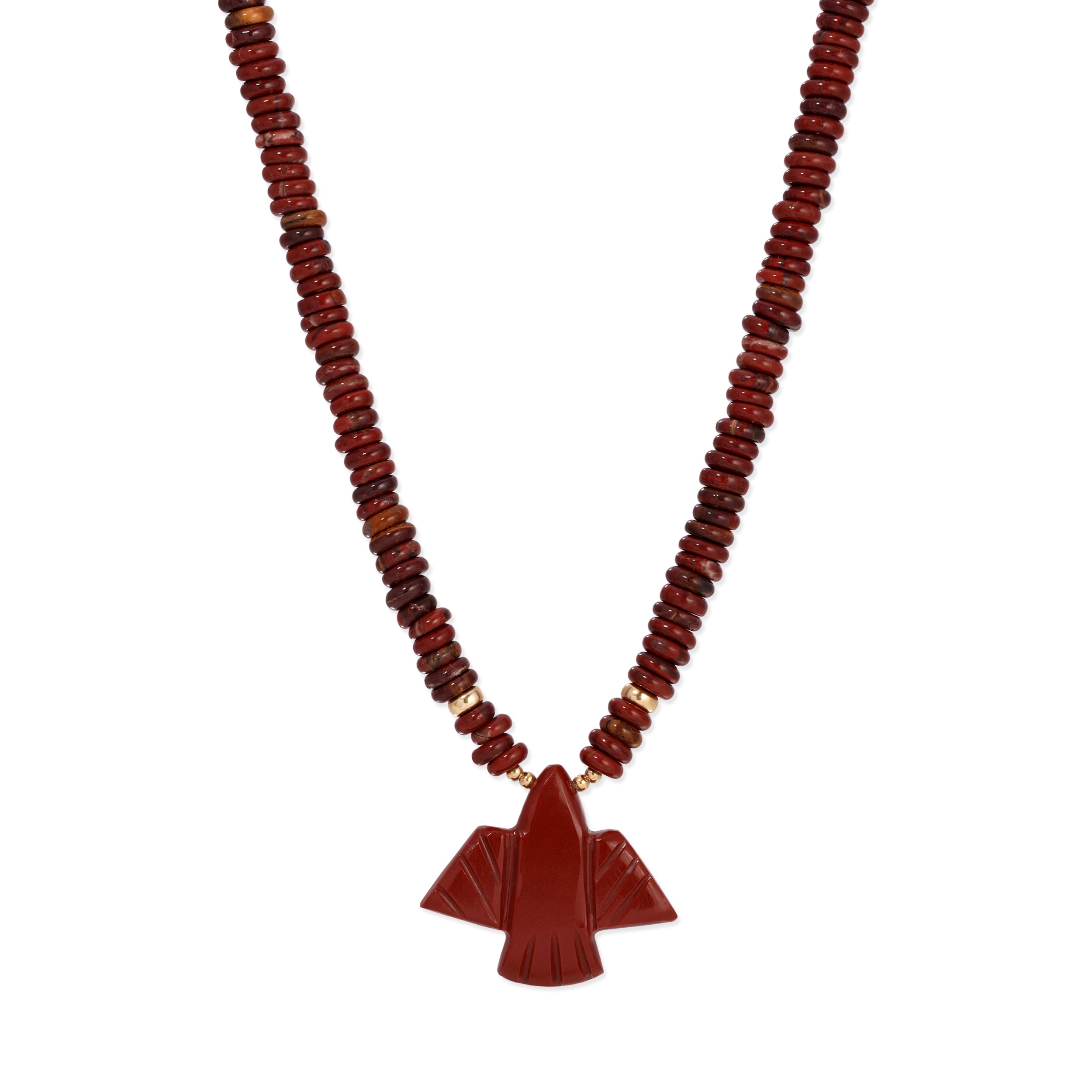 Jacquie Aiche Red Jasper Thunderbird Beaded Necklace