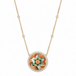 Jacquie Aiche Star of David Multi Gemstone Inlay Necklace