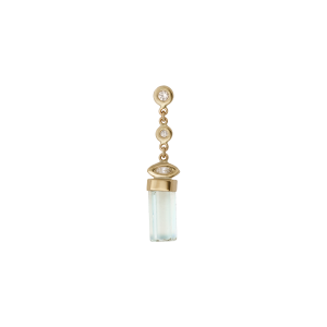 Jacquie Aiche 2 + 1 Marquise Diamond Aquamarine Crystal Bar Drop Stud