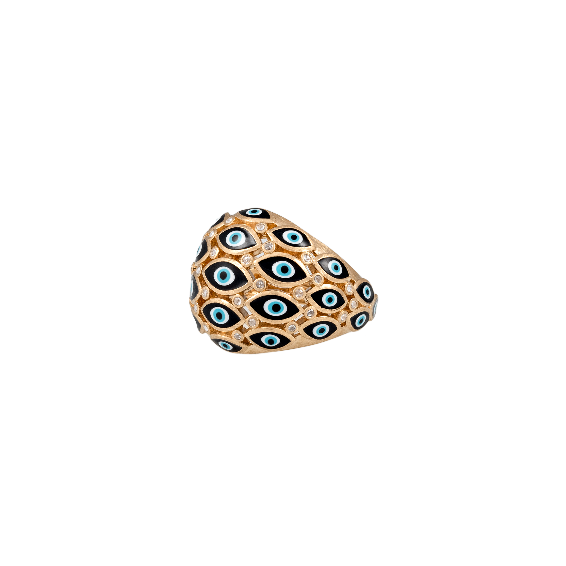 Jacquie Aiche Enamel Eye and Diamond Dome Ring