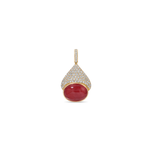 Jacquie Aiche Large Oval Rhodonite Pavé Peak Charm