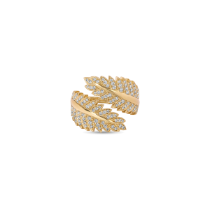 Jacquie Aiche Pavé Feather Wing Wrap Ring