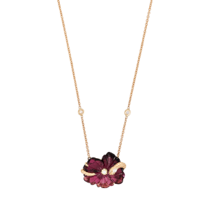Jacquie Aiche Pink Tourmaline Flower Necklace with Marquise Diamond Coiled Snake