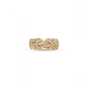 Jacquie Aiche Thick Pavé Feather Wing Wrap Ring