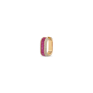 Jacquie Aiche Wide Horizontal Ruby Baguette Hoop