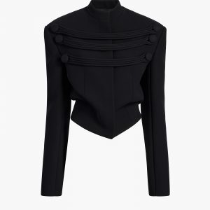 Khaite York Jacket with Cord Embroidery in Black