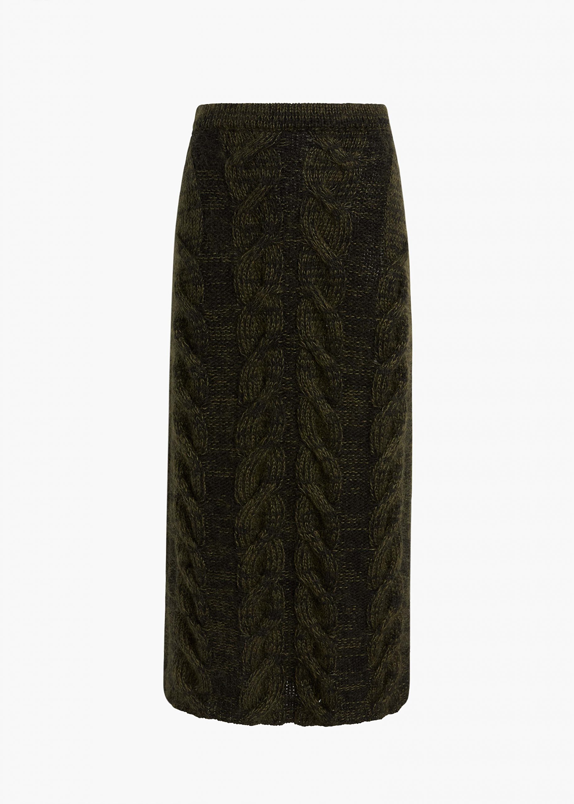 Khaite Ziva Skirt in Black and Olive Multi