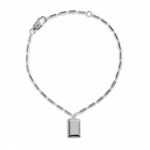 Shinola Petite Rectangular Tag Chain Bracelet