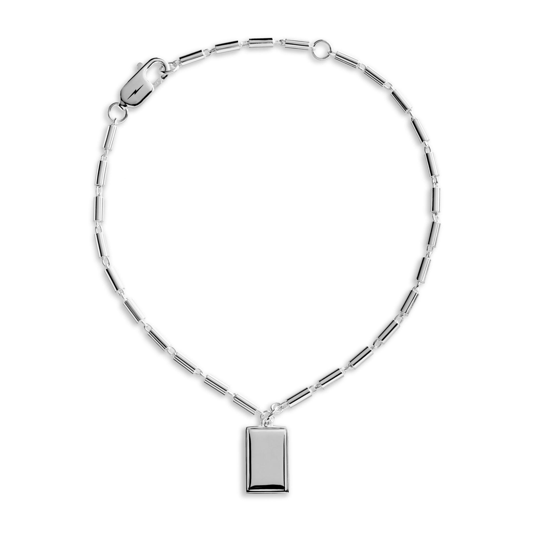 Shinola Petite Rectangular Tag Chain Bracelet