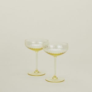 Hawkins New York Ribbed Cocktail Coupe, Set of 2 - Amber