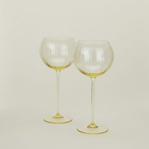 Hawkins New York Ribbed Red Wine Glass, Set of 2 - Amber