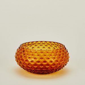 Hawkins New York Hobnail Serving Bowl - Amber