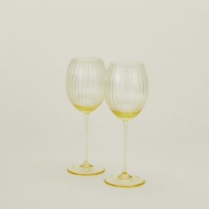 Hawkins New York Ribbed White Wine Glass, Set of 2 - Amber
