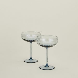 Hawkins New York Ribbed Cocktail Coupe, Set of 2 - Blue