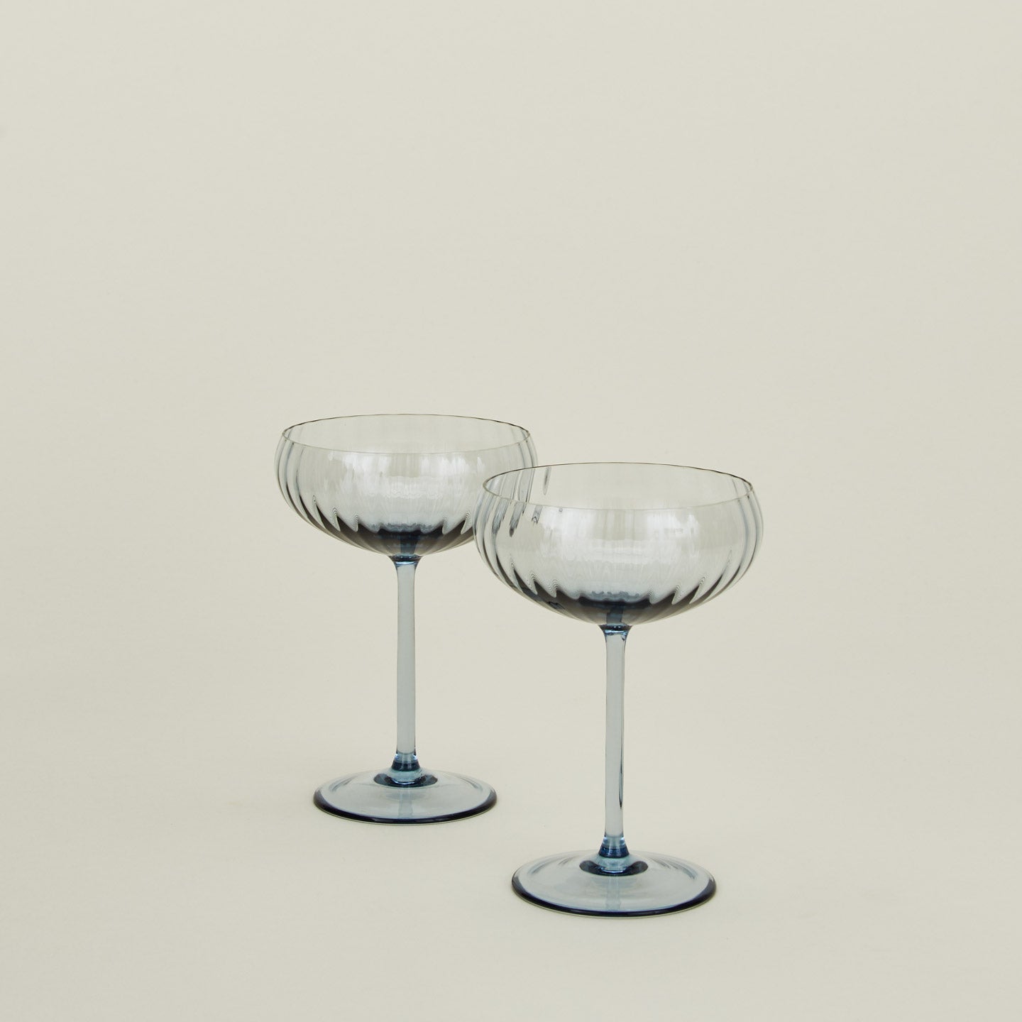 Hawkins New York Ribbed Cocktail Coupe, Set of 2 - Blue