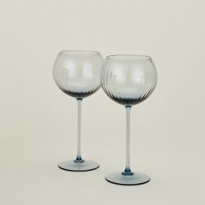 Hawkins New York Ribbed Red Wine Glass, Set of 2 - Blue